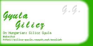 gyula gilicz business card